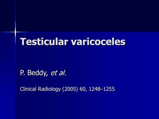 Testicular varicoceles