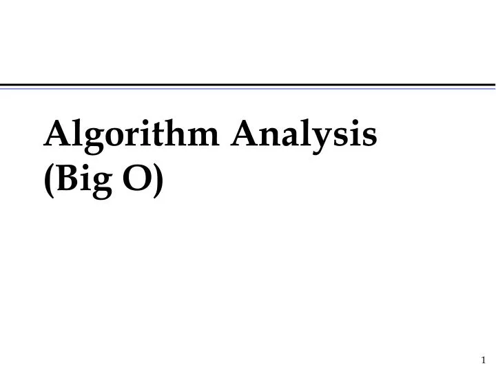algorithm analysis big o
