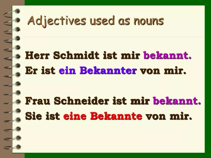 adjectives used as nouns