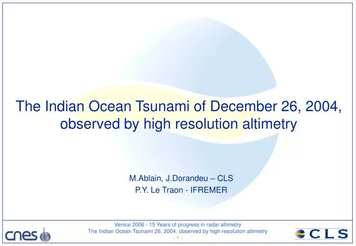 the indian ocean tsunami of december 26 2004 observed by high resolution altimetry