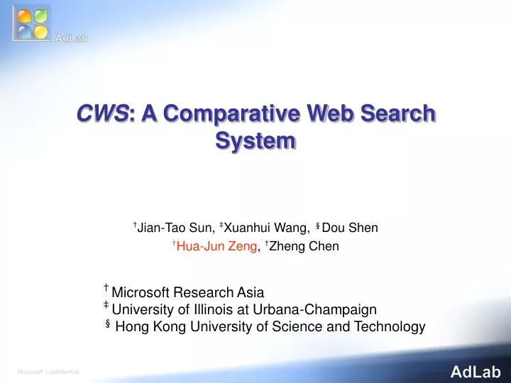 cws a comparative web search system
