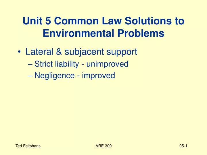 unit 5 common law solutions to environmental problems