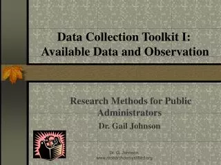 Data Collection Toolkit I: Available Data and Observation