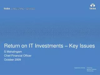 Return on IT Investments – Key Issues