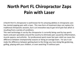North Port FL Chiropractor Zaps Pain with Laser
