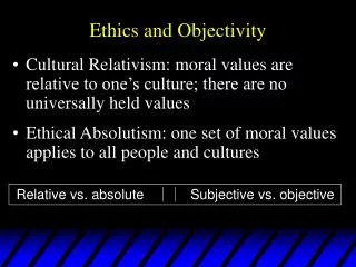 Ethics and Objectivity