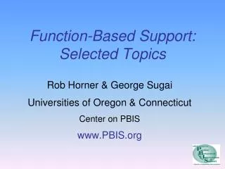Function-Based Support: Selected Topics