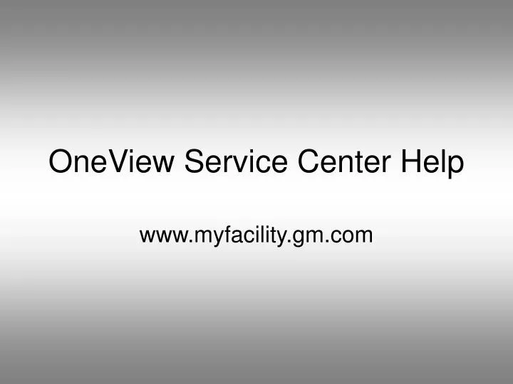 oneview service center help