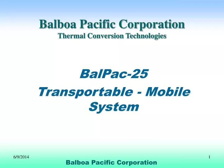 balboa pacific corporation thermal conversion technologies