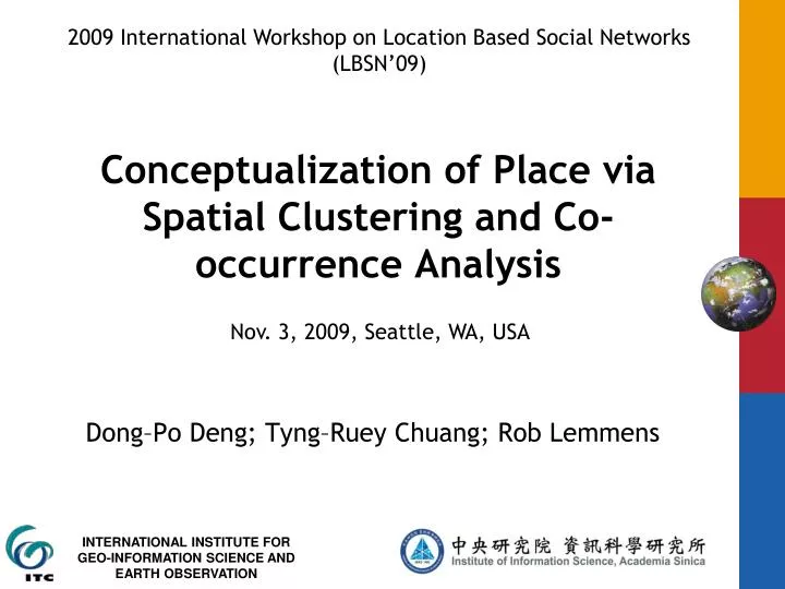 conceptualization of place via spatial clustering and co occurrence analysis