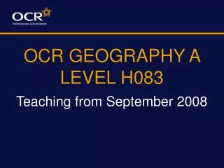 OCR GEOGRAPHY A LEVEL H083