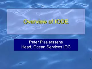Overview of IODE