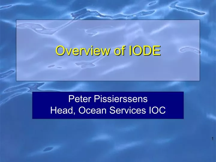 overview of iode