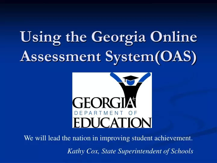 using the georgia online assessment system oas
