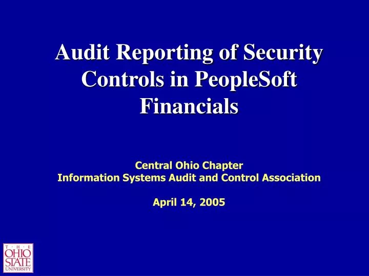 audit reporting of security controls in peoplesoft financials