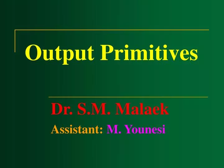 output primitives