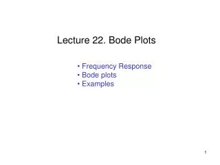 Frequency Response Bode plots Examples