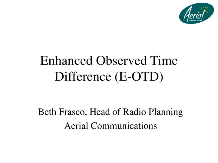 enhanced observed time difference e otd