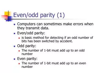 Even/odd parity (1)