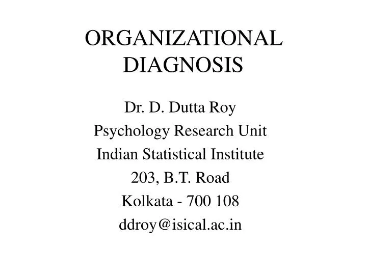 organizational diagnosis