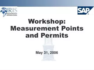 Workshop: Measurement Points and Permits