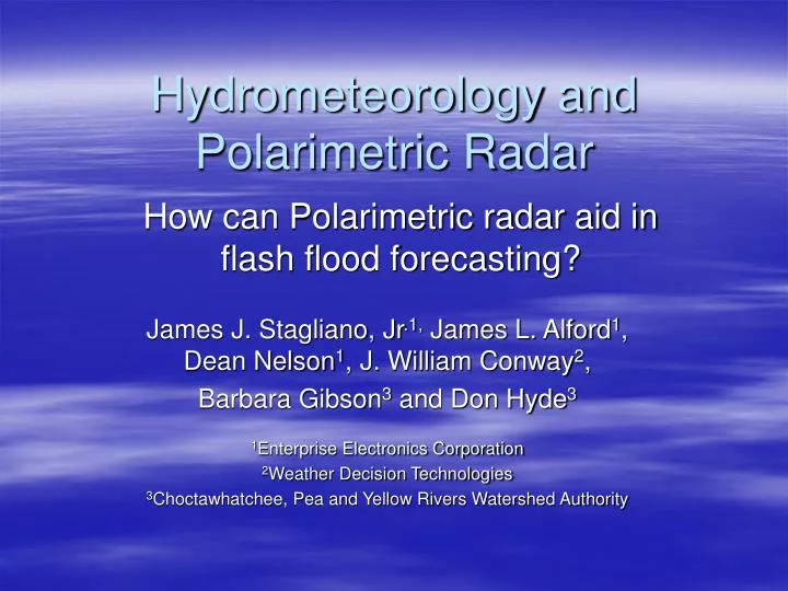 hydrometeorology and polarimetric radar