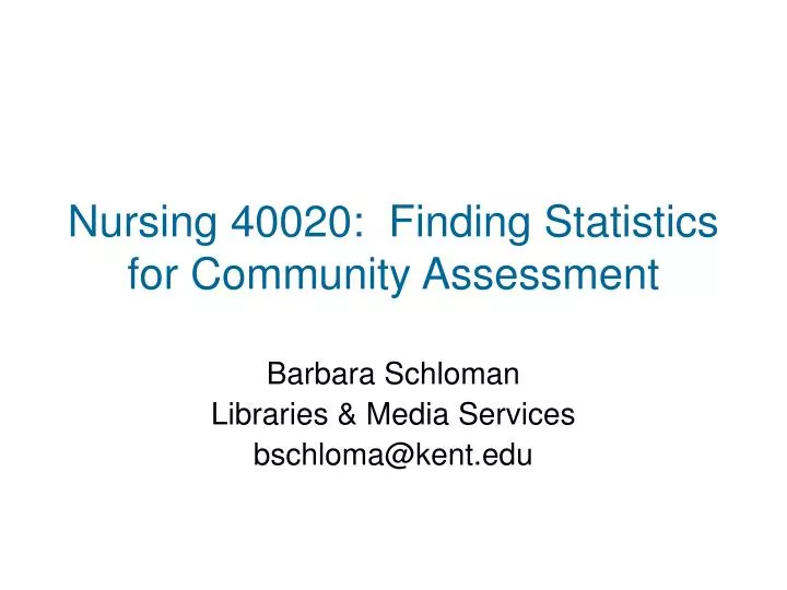nursing 40020 finding statistics for community assessment