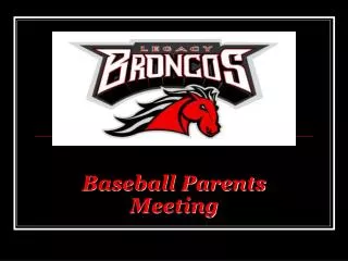 Baseball Parents Meeting
