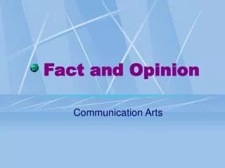 Fact and Opinion