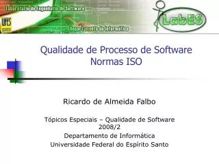 Qualidade de Processo de Software Normas ISO