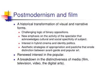 Postmodernism and film