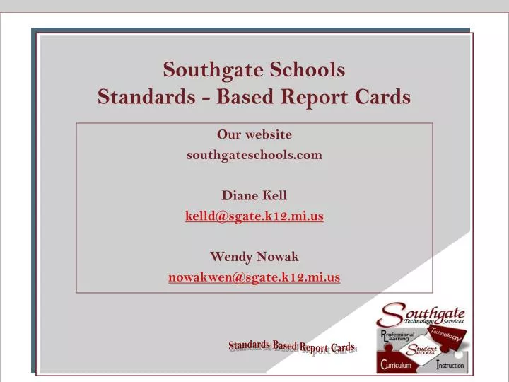 southgate schools standards based report cards