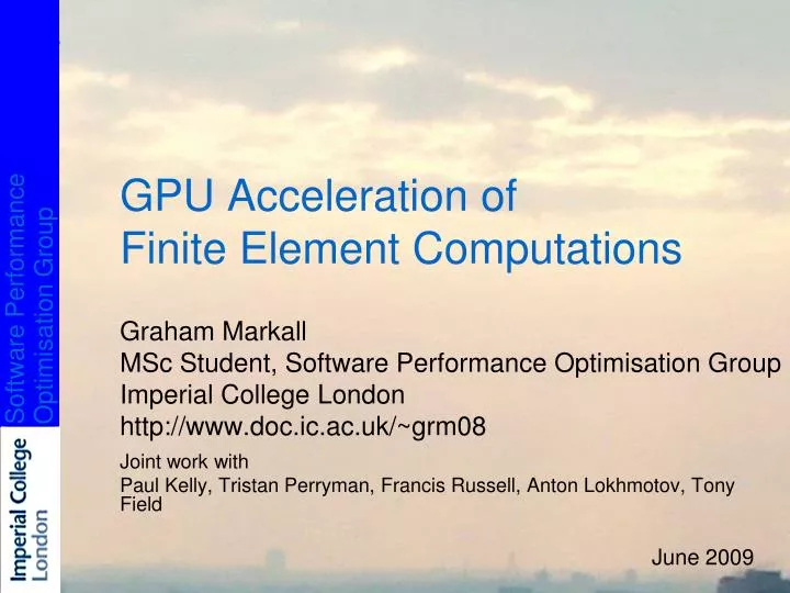 gpu acceleration of finite element computations