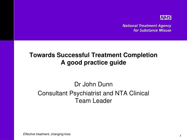 towards successful treatment completion a good practice guide