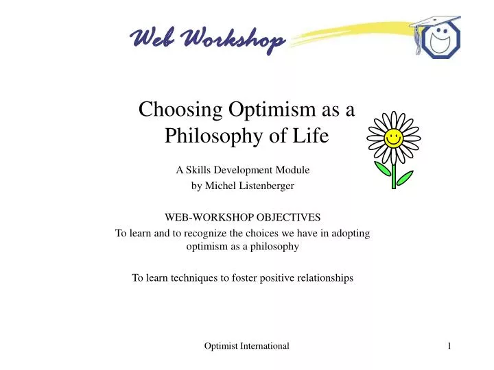 choosing optimism as a philosophy of life