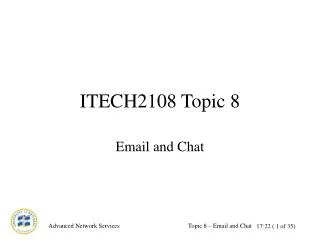 ITECH2108 Topic 8