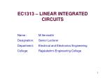 EC1313 – LINEAR INTEGRATED CIRCUITS - slide 1