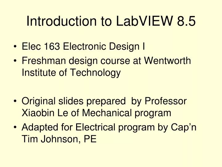 introduction to labview 8 5