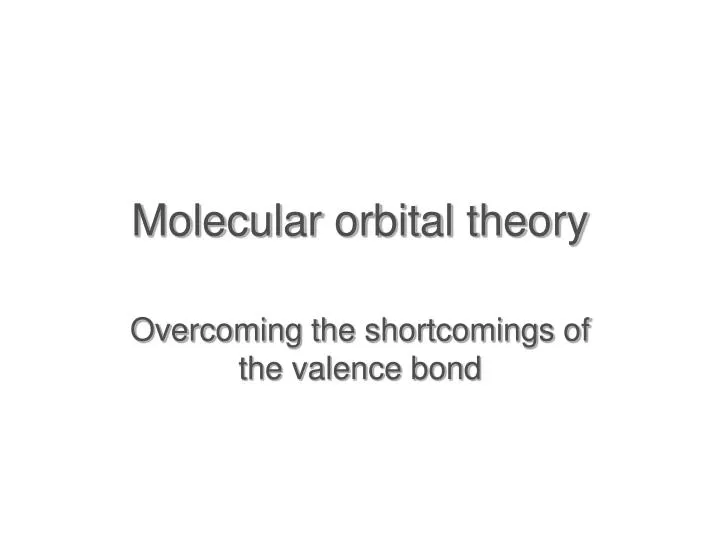 molecular orbital theory