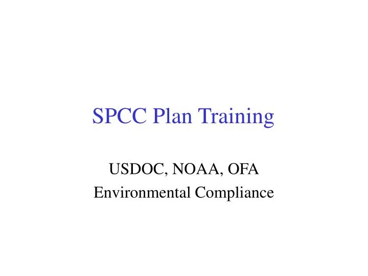 spcc plan training