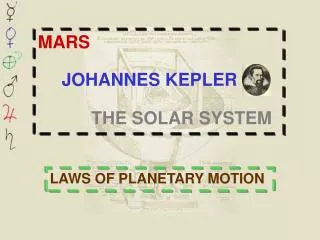 MARS JOHANNES KEPLER THE SOLAR SYSTEM