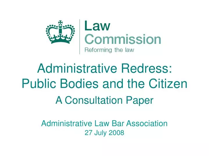 administrative redress public bodies and the citizen a consultation paper