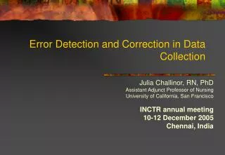Error Detection and Correction in Data Collection