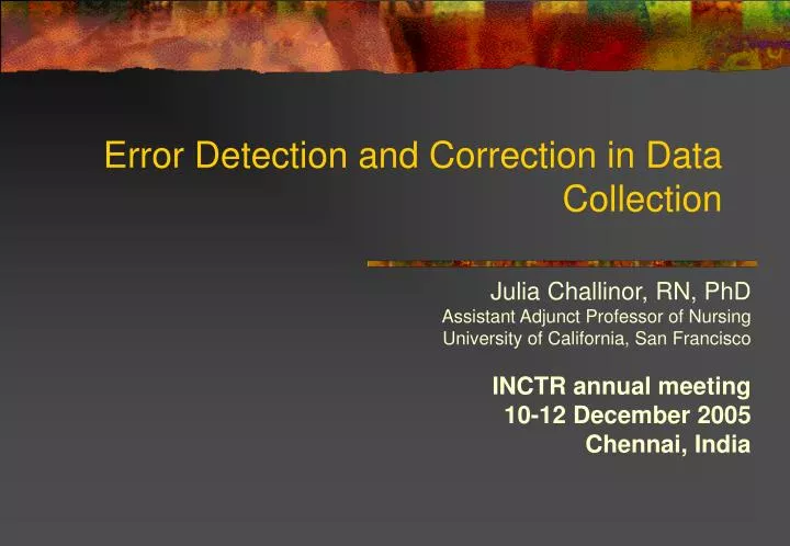 error detection and correction in data collection