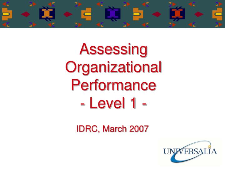 assessing organizational performance level 1