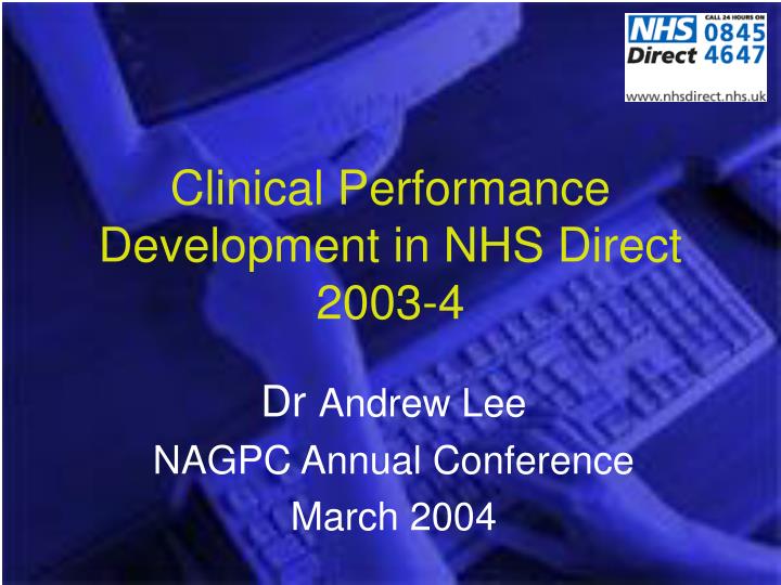 clinical performance development in nhs direct 2003 4