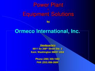 Power Plant &amp; Equipment Solutions by