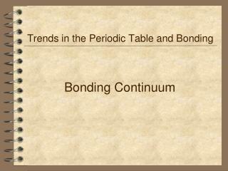 Bonding Continuum