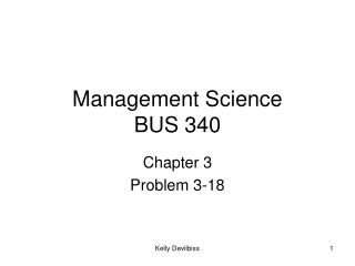 Management Science BUS 340