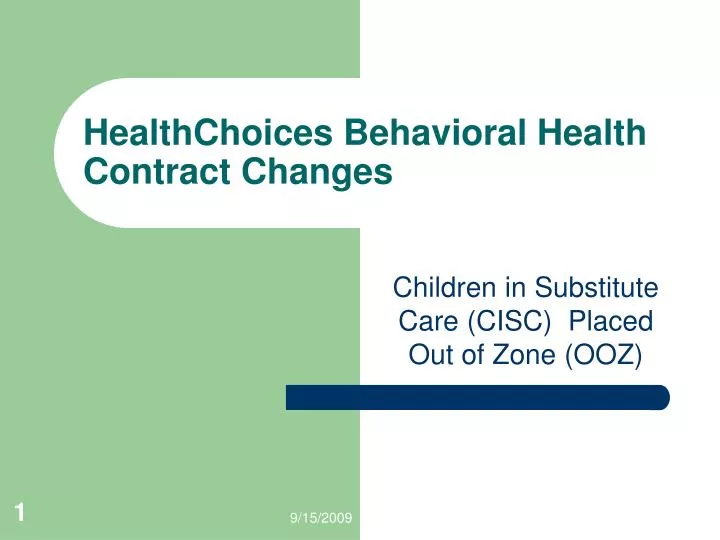 healthchoices behavioral health contract changes